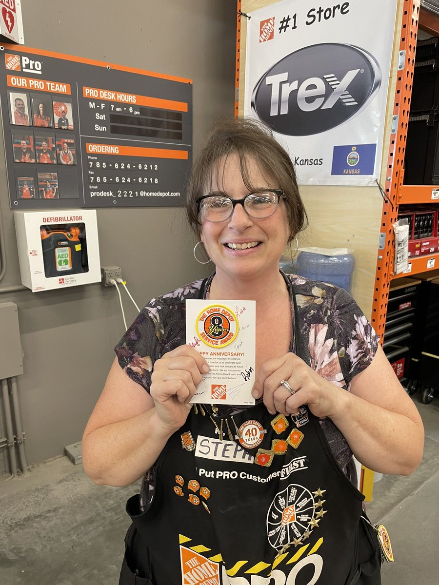 Please join me in celebrating 8 years with Home Depot!  Congratulations, Stephanie!  Keep up the good work and we’ll keep the fans on for you!!