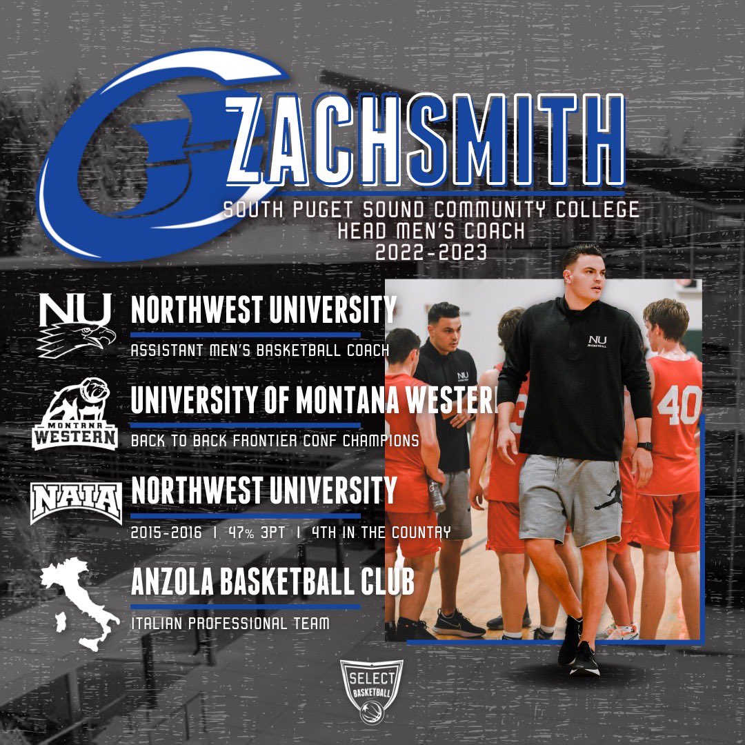 SelectHoopsUSA's tweet photo. Zach Smith has coached in the Select program for the last 5 years. In that time he has worked his way up the college ranks and built great relationships with players across the the Pacific Northwest. https://t.co/L6Z4EozvCL