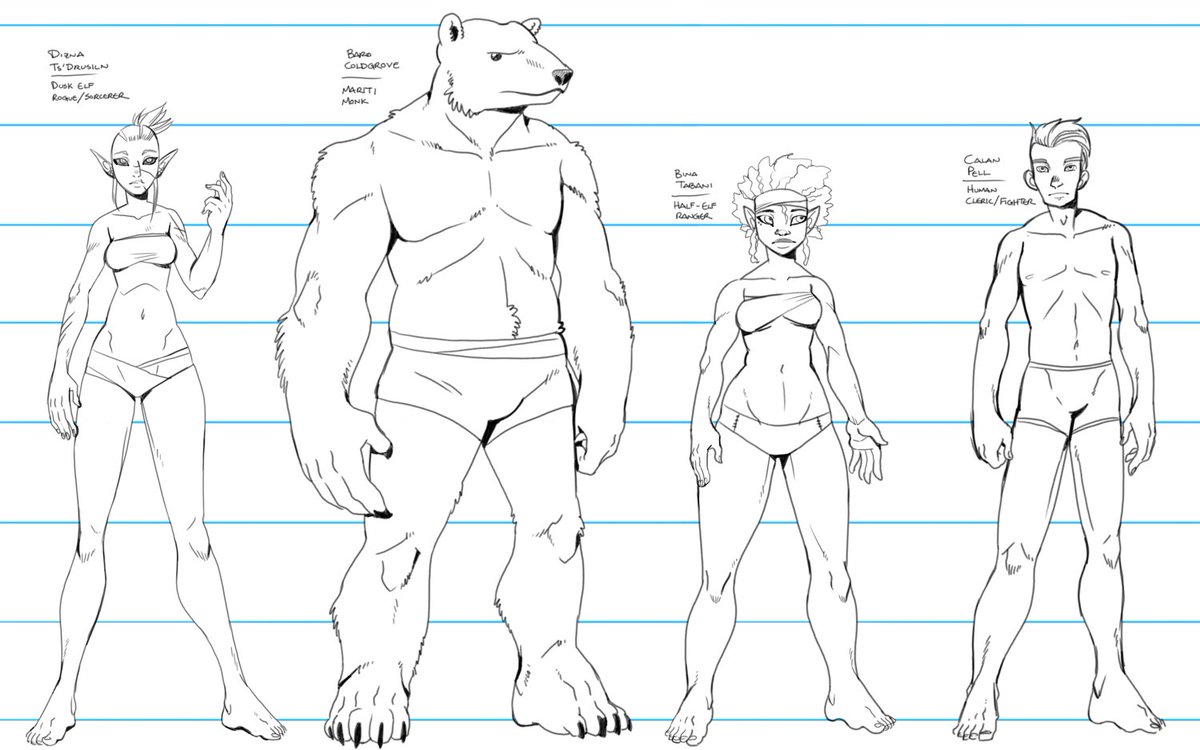 AndrewCCaputo's tweet photo. Doing some model sheets and outfit designs for characters I've had forever. Fun stuff! https://t.co/fQ6Z1GlOE3