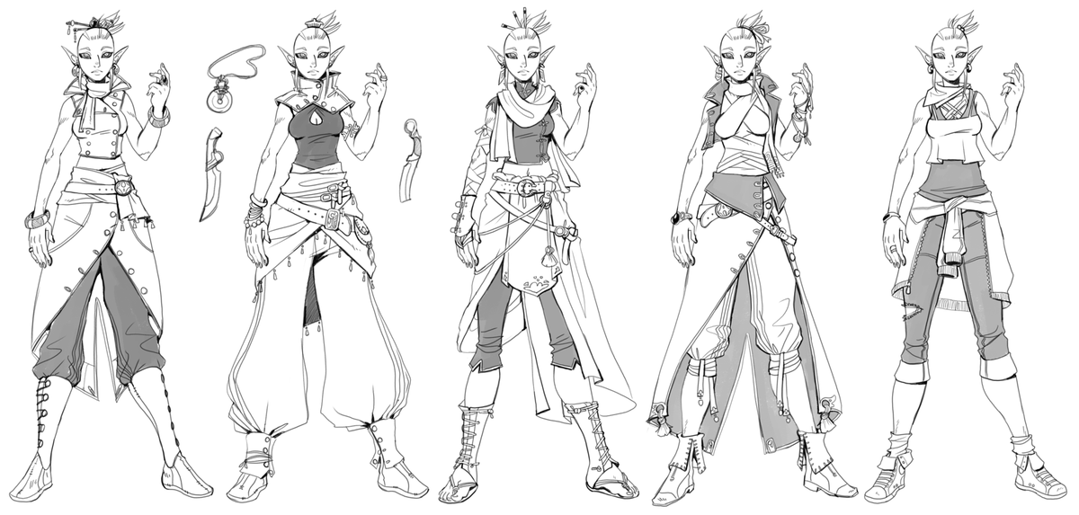 AndrewCCaputo's tweet photo. Doing some model sheets and outfit designs for characters I've had forever. Fun stuff! https://t.co/fQ6Z1GlOE3
