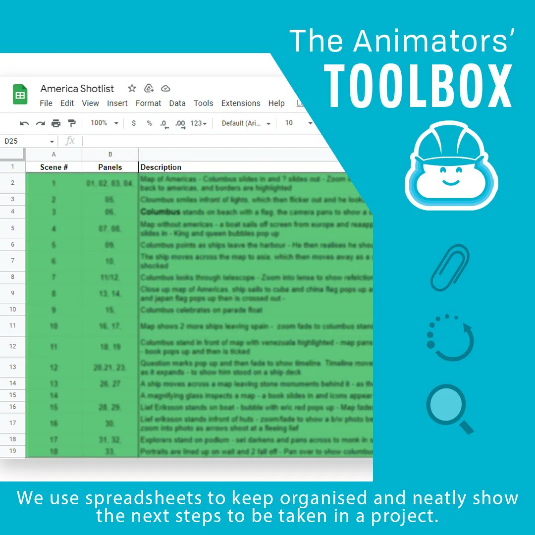 SL_Animation's tweet image. Here&apos;s a super part of the #AnimatorsToolbox... Do you know how we keep organised? Lots and lots of spreadhseets! They&apos;re invaluable in keeping our projects organised and on track!

#Excel #Sheets #Spreadsheets #organisation #tools #AnimationStudio