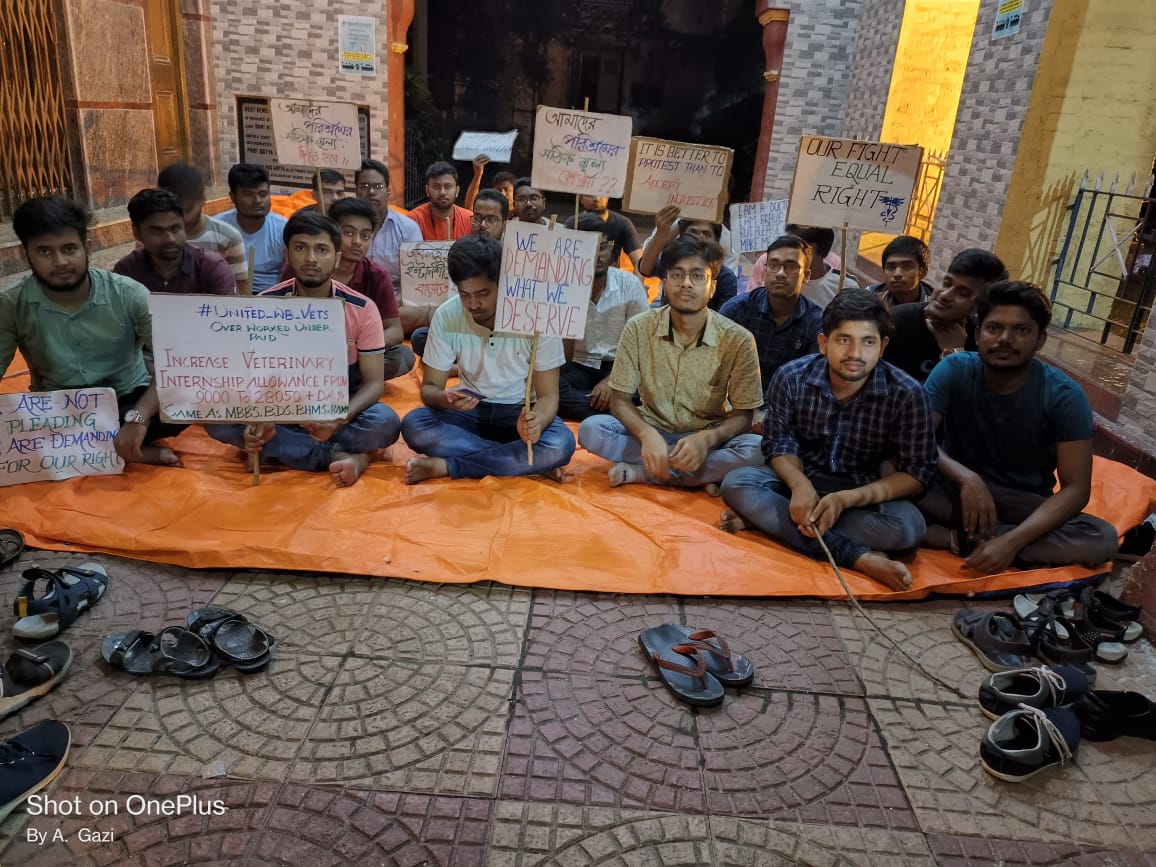 midnight sit-in protest, Day 17 #increase_veterinary_intern_stipend
#increase_veterinary_internship_allowance
<a href="/MamataOfficial/">Mamata Banerjee</a> <a href="/abhishekaitc/">Abhishek Banerjee</a> <a href="/SwapanDebnath98/">Swapan Debnath</a> <a href="/PMOIndia/">PMO India</a> <a href="/narendramodi/">Narendra Modi</a> <a href="/WBTMCPofficial/">West Bengal Trinamool Chhatra Parishad</a>
<a href="/AITCofficial/">All India Trinamool Congress</a> <a href="/HomeBengal/">HOME DEPARTMENT - GOVT. OF WEST BENGAL</a> <a href="/atul1chaturvedi/">atul chaturvedi</a> @Murugan_MoS <a href="/Dept_of_AHD/">Dept of Animal Husbandry & Dairying, Min of FAH&D</a> <a href="/presidentVCI/">Dr. Umesh C Sharma</a>