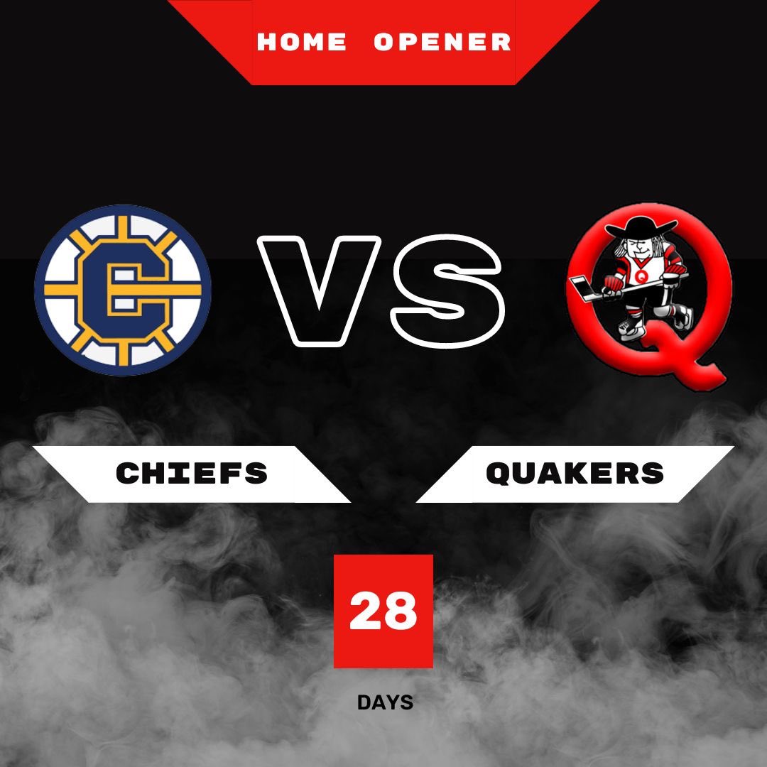 PJHLQuakers's tweet image. 28 days...

The countdown is on.

⏰ 7:30 PM
📍 Rod Hamm Arena
🆚 Delisle Chiefs

#quakershockey