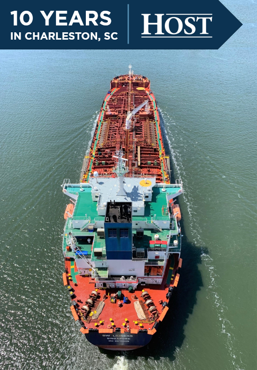 tparkerhost's tweet photo. This month our agency office in Charleston, SC celebrates its 10th year! HOST opened this office in 2012 to expand our presence, serving many customers &amp; commodities ranging from #aggregates, #cement, #liquidchemicals and more. 
View HOST's locations here: https://t.co/OsgOo4NJZY https://t.co/V05cW95hxZ