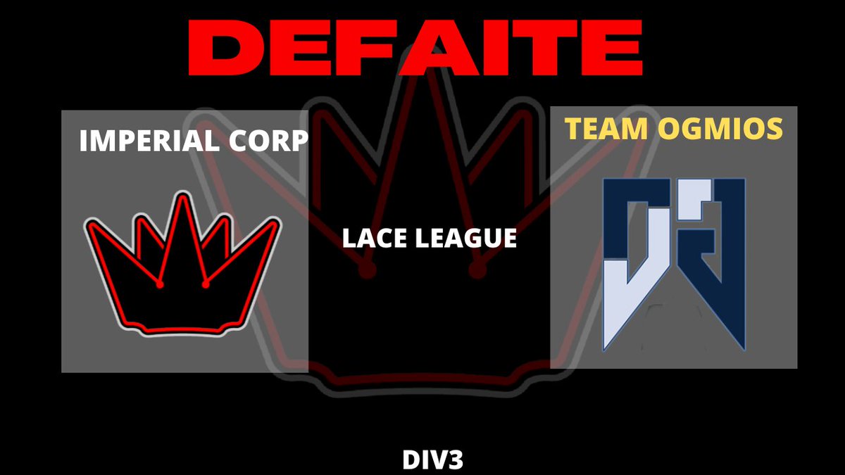 Imperial_Corp_'s tweet photo. Pas notre jour, défaite contre @TeamOgmios.
c'est pas notre niveau, pas notre soirée.
On se retrouve bientôt.
#IMPCWIN https://t.co/yGuEHzhQia