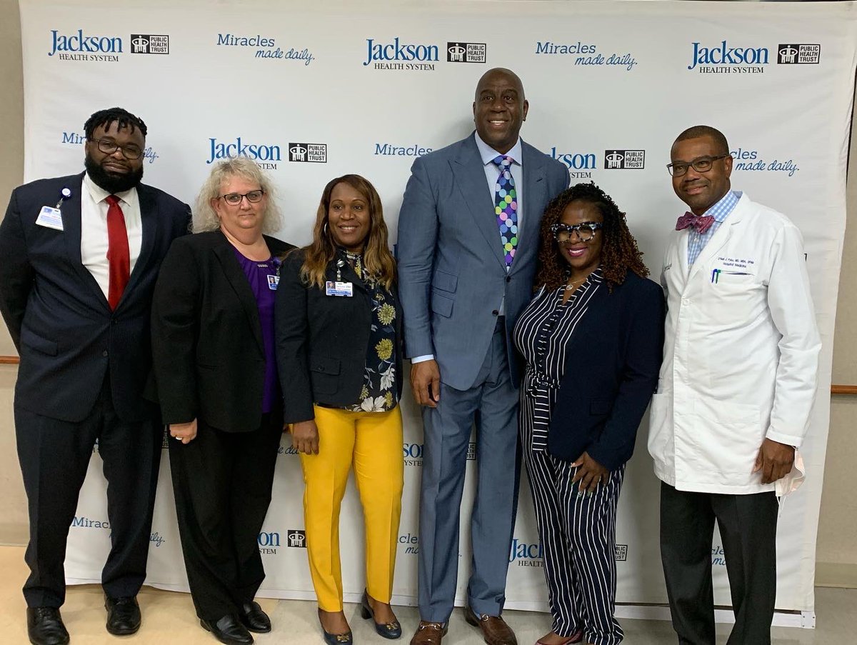 MagicJohnson's tweet photo. I want to thank my friend CEO Dr. Marie Sandra Severe and the entire executive team for letting me visit patients, administrators, doctors, nurses, and employees at the hospital. It was so fulfilling! https://t.co/7XQ1KGOfTE