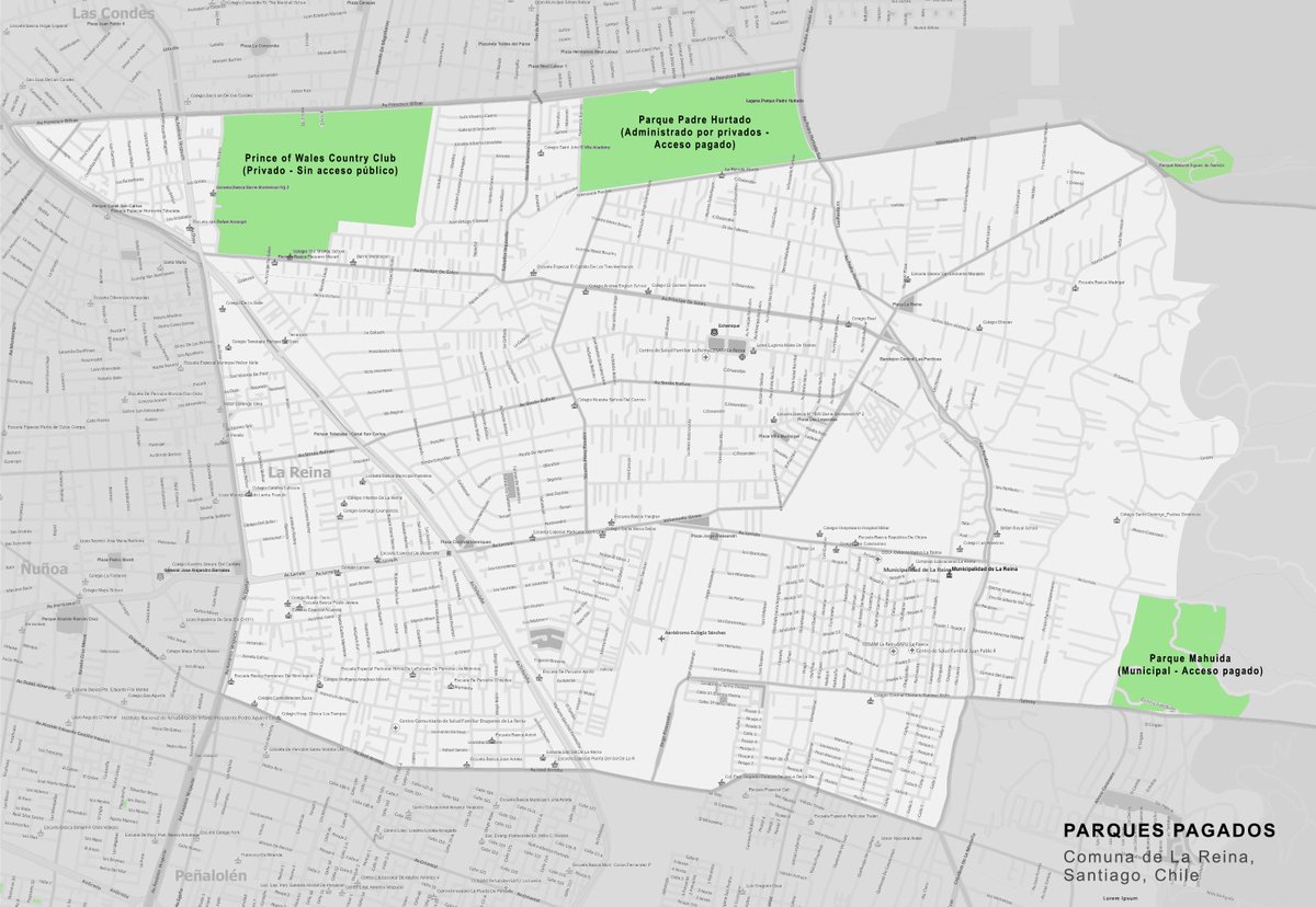 archambassador's tweet photo. En Santiago hay una falta de espacios públicos abiertos para recreación. En el caso de La Reina, que aunque es una de las comunas con más áreas verdes, todos sus parques son pagados. Esto restringe la recreación a parte de las personas y crea un problema social en la ciudad. https://t.co/JqboT89oe9