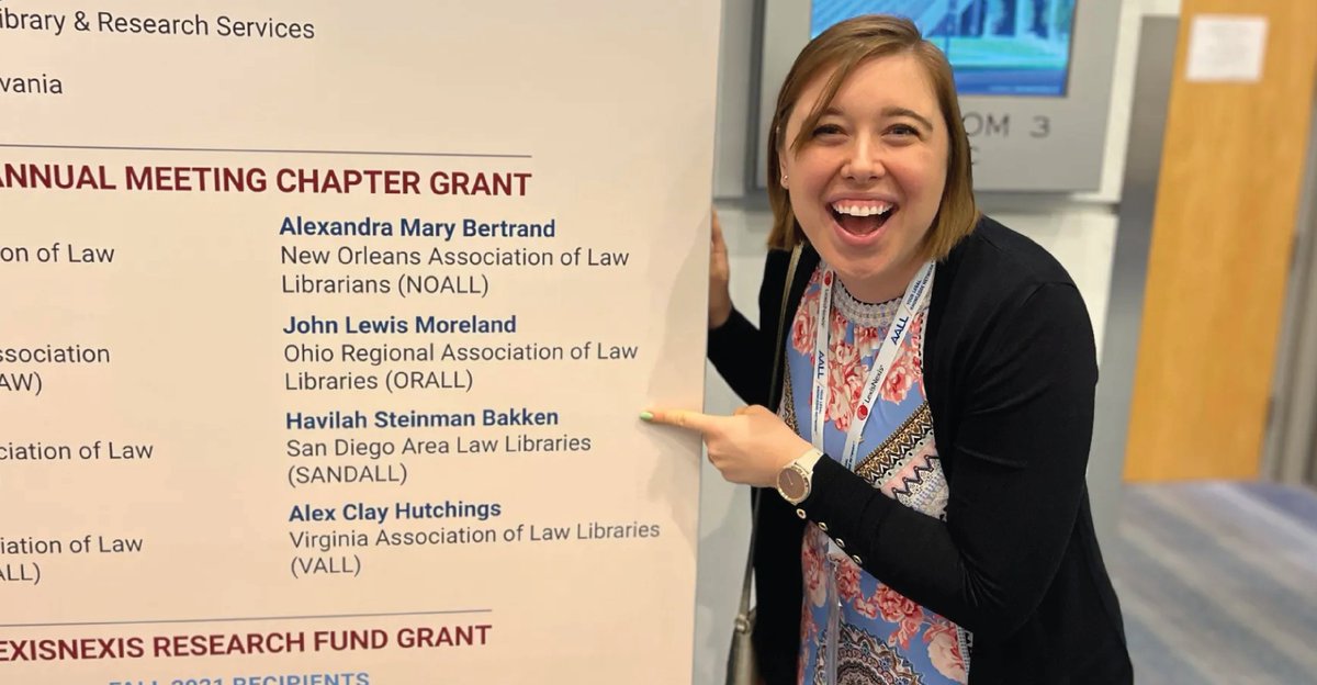 aallnet's tweet photo. AALL member @HavilahMlis shares her experience attending her first #AALL22 conference, including presenting, attending CONELL, and making new friends. https://t.co/5rWbMmEDdF https://t.co/nFMDX2Rsea