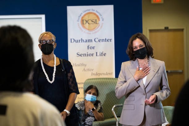 .@VP, joined by @NC_Governor and @MayorEONeal, toured the Durham Center for Senior Life.