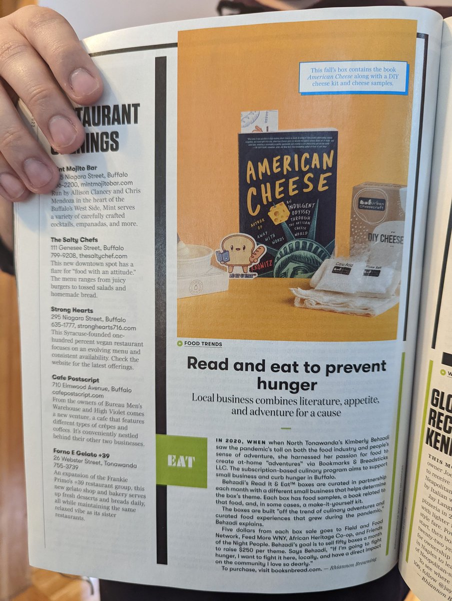 ReadItandEatBox's tweet photo. Thank you @BuffaloSpree for highlighting #ReadItandEat in your September issue!! https://t.co/UMLkUOnFvu