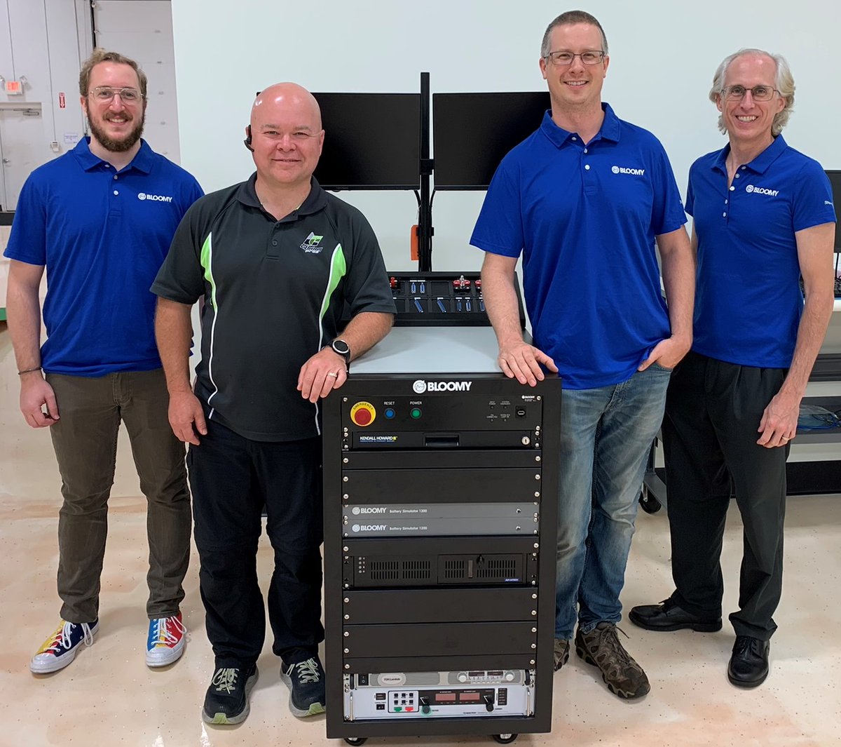 Hosted <a href="/LithiumPros/">Lithium Pros</a> at Bloomy's HIL Technology Evolution Center this week. Together we tested several BMS designs and delivered a FLEXT BMS Validation System (bloomy.com/products/batte…) #Battery #validation #testautomation
