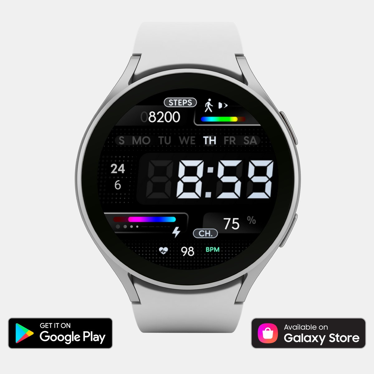 SamsungGearWF's tweet photo. Have fun with your watch face. 

Galaxy Store -> https://t.co/1RmvuxQbxV
Google Play -> https://t.co/m15XRD0mKn 

***Note: If Google Play shows a message "Incompatible device", open the link from the internet search engine on PC or mobile and install the watchface from it. * https://t.co/dNsYOsWpsq