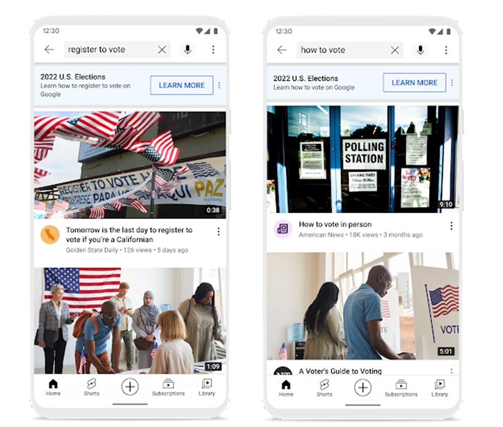 At <a href="/YouTube/">YouTube</a>, we've been working hard to support election integrity for this year's U.S. midterms by raising authoritative news &amp; info, reducing the spread of harmful misinfo, and removing violative content. More on this really important work - yt.be/RLuLH (1/4)