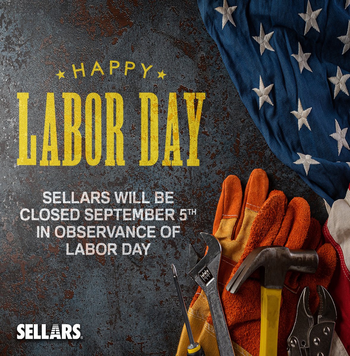 SellarsCompany's tweet photo. Have a wonderful Labor Day Weekend! https://t.co/EVEmfDTaIm