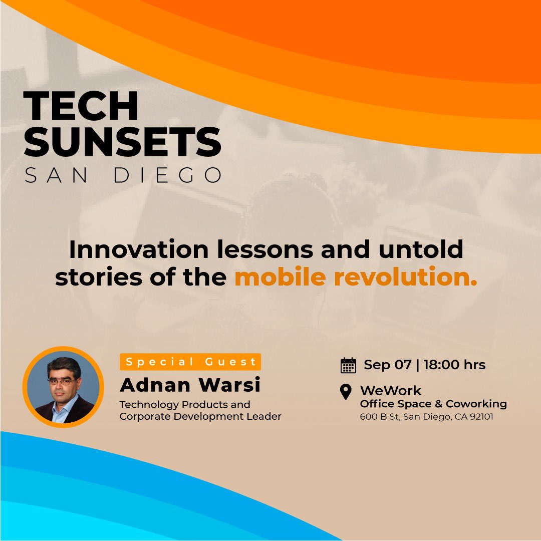Join us to our third edition! #TechSunsets 🌞🍺 an evening for CTOs and CEOs to share, learn, and discuss experiences 🤓 

Register here: eventbrite.com/e/tech-sunsets…

#SanDiego #techcommunity