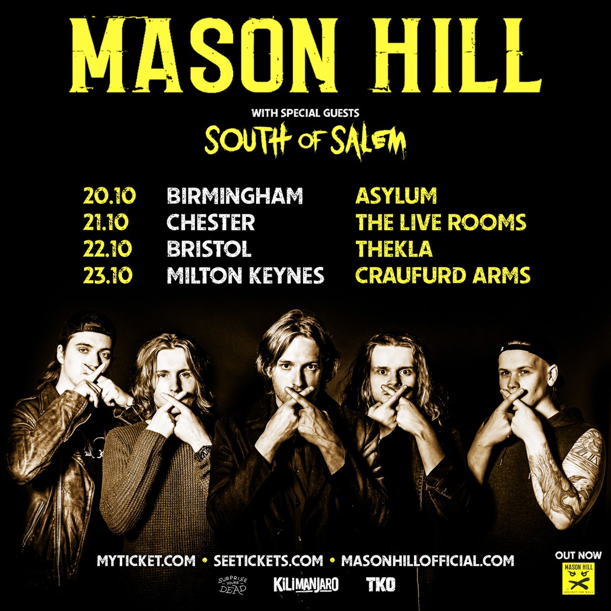 NEW DATES ADDED:
October 2022 just got more epic.
With special guests SOUTH OF SALEM 
Tickets:
masonhillofficial.com/gigs