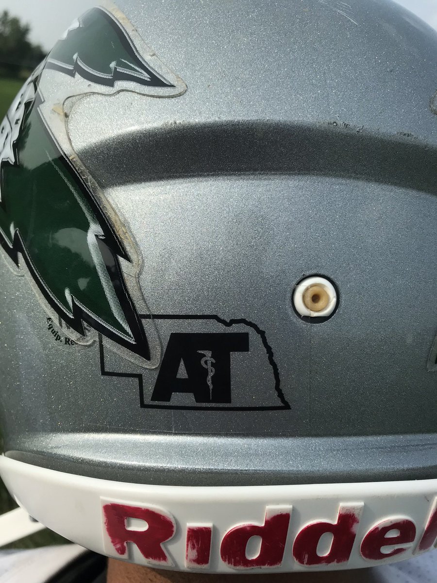 LSW vs. Columbus.  Each school is wearing a small helmet sticker on the back of each player’s helmet and bringing statewide attention to how athletic trainers improve safety, lessen the risks of injury, and keep the focus on the fun and camaraderie of football.
