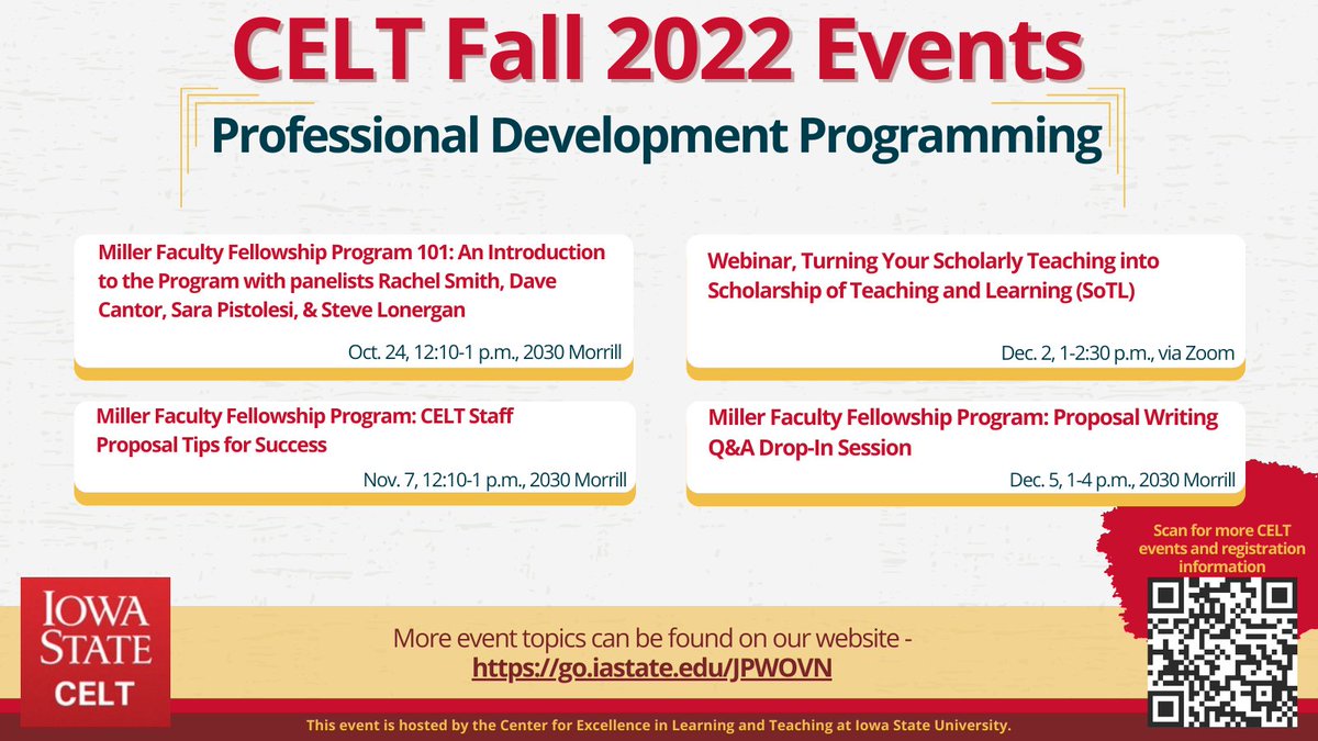 Want to learn more about the Miller Faculty Fellowship Program? We have events just for you. Join us to learn more about the program, tips for your application, and more. Save the dates and we'll see you soon!
