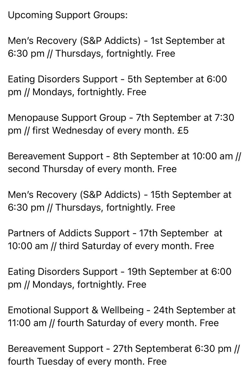 steps_to_change's tweet image. Upcoming Support Groups 

To join our groups, please get in contact info@cherrytreetherapycentre.co.uk or visit our website cherrytreetherapycentre.co.uk

#mentalhealth #mentalhealthmatters #mentalhealthawareness #support #supportgroups #therapy #heretohelp #tellsomeone  #howareyou