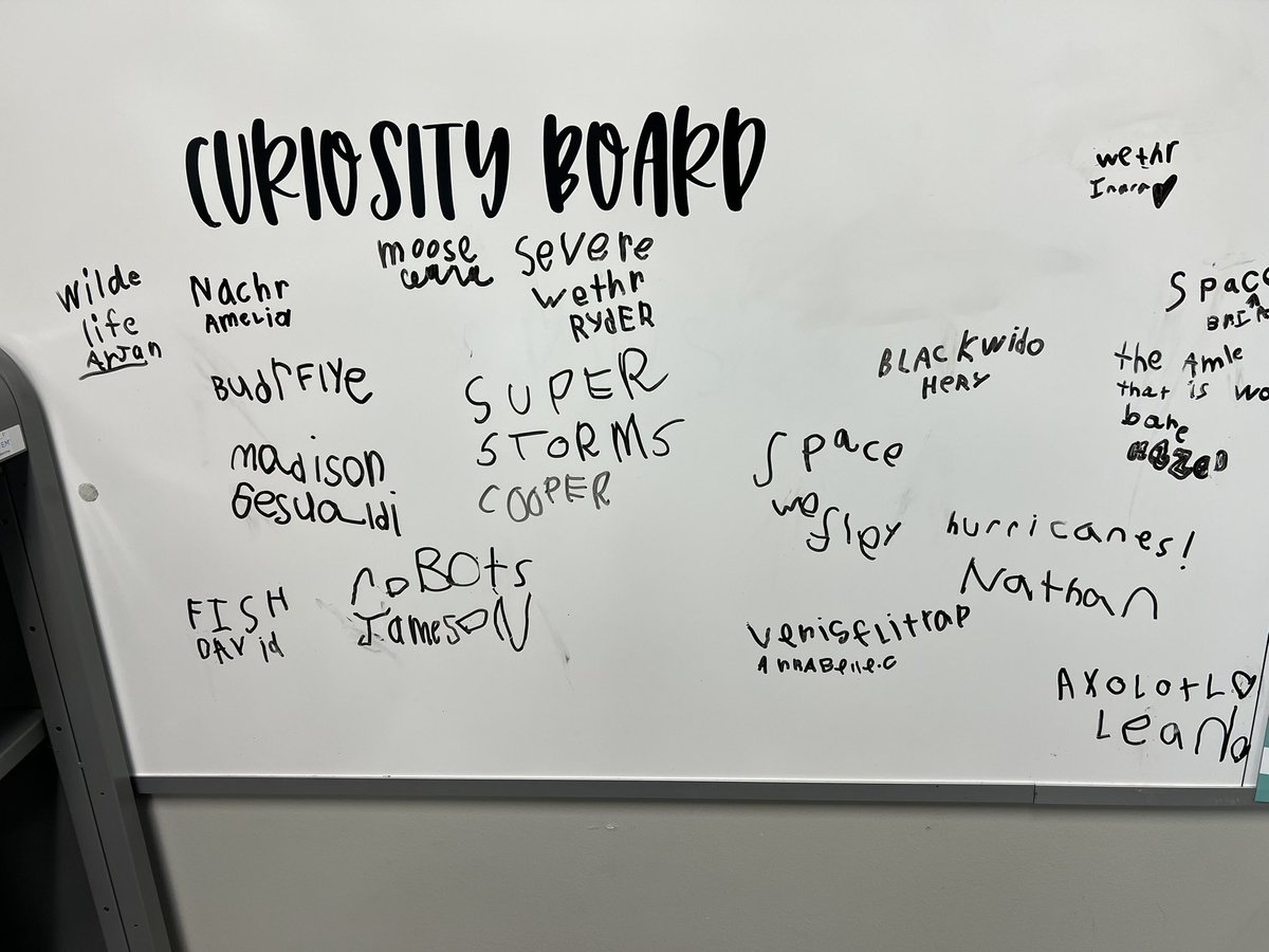 Jennifer Pettit (@pettit73) on Twitter photo I introduced the Curiosity Board to my firsties and they have already started filling up the board with topics they want to read about! I can’t wait to surprise them with books about their topics for independent reading time! <a href="/canSTEM/">Cannon Cubs</a> <a href="/GCISDELAR/">GCISD ELA and Literacy</a> I introduced the Curiosity Board to my firsties and they have already started filling up the board with topics they want to read about! I can’t wait to surprise them with books about their topics for independent reading time! <a href="/canSTEM/">Cannon Cubs</a> <a href="/GCISDELAR/">GCISD ELA and Literacy</a>