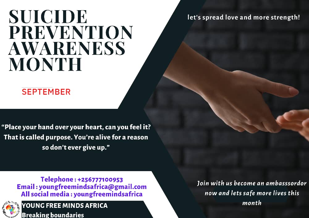 Young Free Minds Africa (@youngfreeminds1) on Twitter photo Spread love
Be a listening friend
Together we can reduce the suicide cases
Do not minimize any form of mental illness
#SuicidePreventionMonth
<a href="/MMyjourney/">Heart2Heart chat</a> <a href="/MentalHealth_Ug/">Mental Health Uganda</a>
<a href="/EmbracinEmpathy/">Empathy’s Embrace</a> Spread love
Be a listening friend
Together we can reduce the suicide cases
Do not minimize any form of mental illness
#SuicidePreventionMonth
<a href="/MMyjourney/">Heart2Heart chat</a> <a href="/MentalHealth_Ug/">Mental Health Uganda</a>
<a href="/EmbracinEmpathy/">Empathy’s Embrace</a>