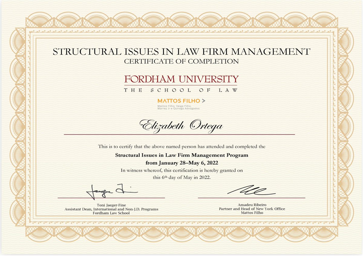 After examining Structural Issues in #LawFirm #Management with CC, lawyers, BD professionals and academics at Fordham University School of Law with Mattos Filho, it's time to RISE to the Academy for the Advancement of #WomeninLaw: lnkd.in/eQ2pkKdZ. #leadership