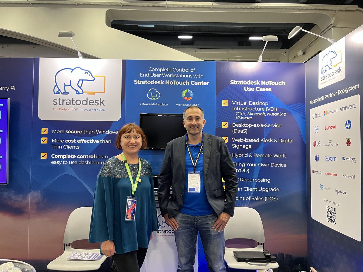 ⁦<a href="/stratodesk/">Stratodesk</a>⁩ with the most innovative, secure operating system at ⁦<a href="/VMware/">VMware</a>⁩ conference 2022 #VmwareExplore