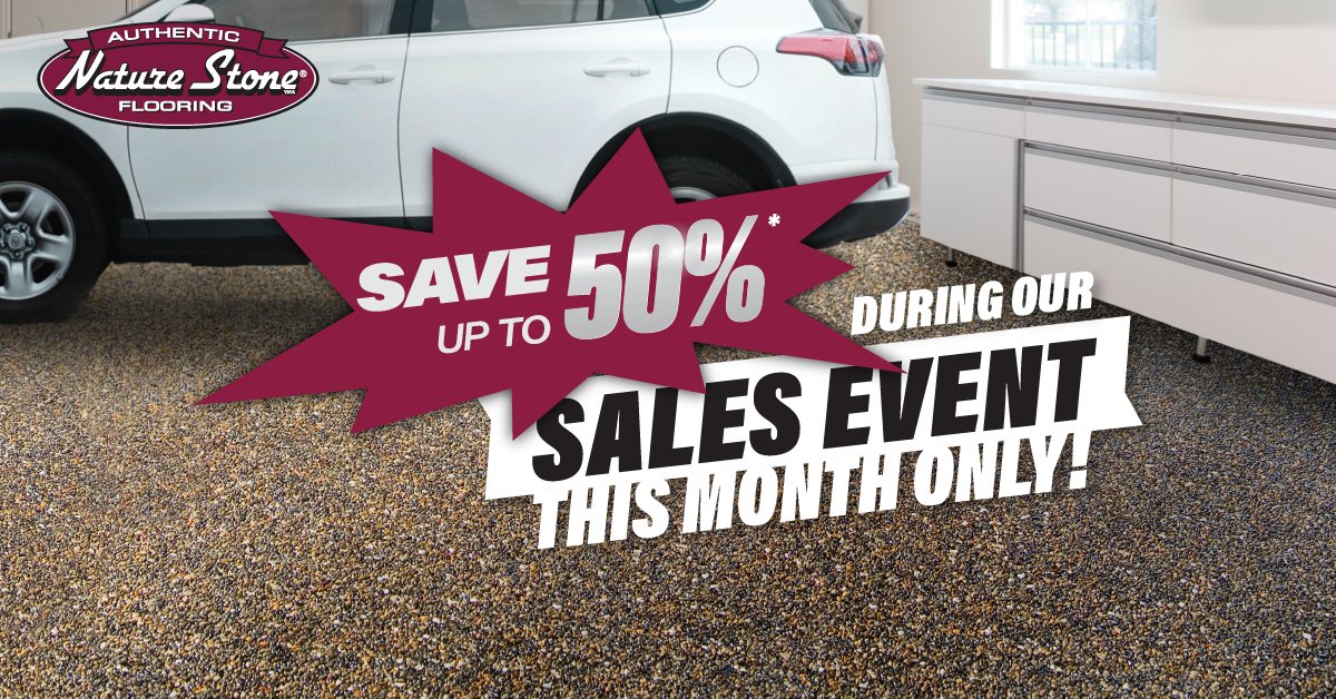 NatureStone's tweet photo. This Sept, you can save up to 50% OFF your new garage or basement floor! 

Transform your home before the weather turns - schedule your FREE cost estimate appointment via the link below or by calling 855-758-9092!

https://t.co/fwpkc18vKw

*Terms apply. See our site for details. https://t.co/hfudBPN5il