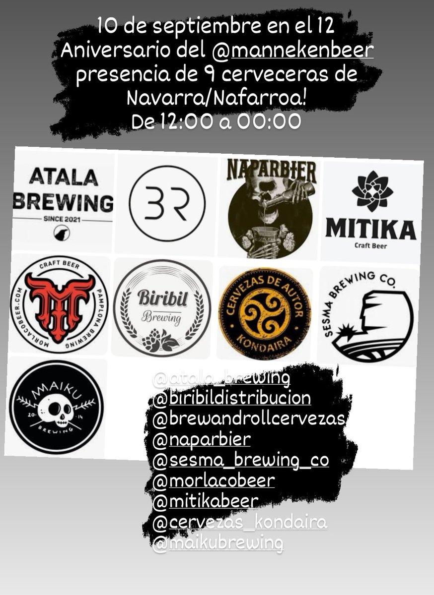 #12Manneken
Os esperamos en el #12AniversarioMannekenBeer con las siguientes cerveceras
