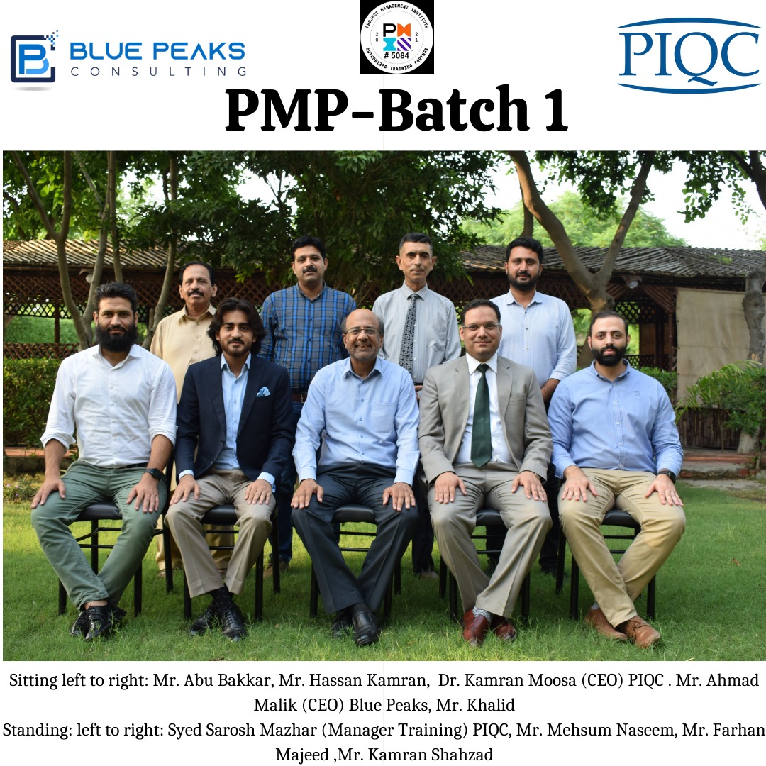qualityatpiqc's tweet photo. LAHORE: PIQC in collaboration with Blue Peaks Consulting, Islamabad has successfully launched its first batch of 4-days training course on “Project Management Professional (PMP)”(Mon-Fri) at PIQC Campus, Lahore on August 30,2022.
#PMP #onlineclasses #oncampus #Bluepeaks #PIQC https://t.co/YBz63IEoiS
