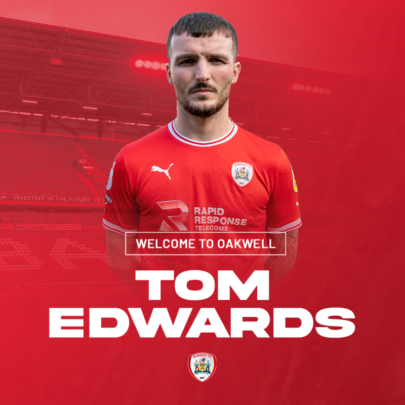 BarnsleyFC's tweet photo. 🤝 Welcome, Tom Edwards. 

We are pleased to bring the versatile defender to Oakwell on loan for the 22/23 season.