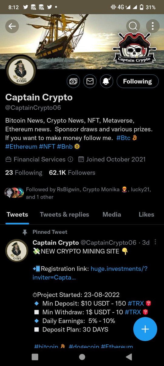 RhBigwin614's tweet photo. @CaptainCrypto06 Done 🔔 https://t.co/FdX0ZQ2Eip