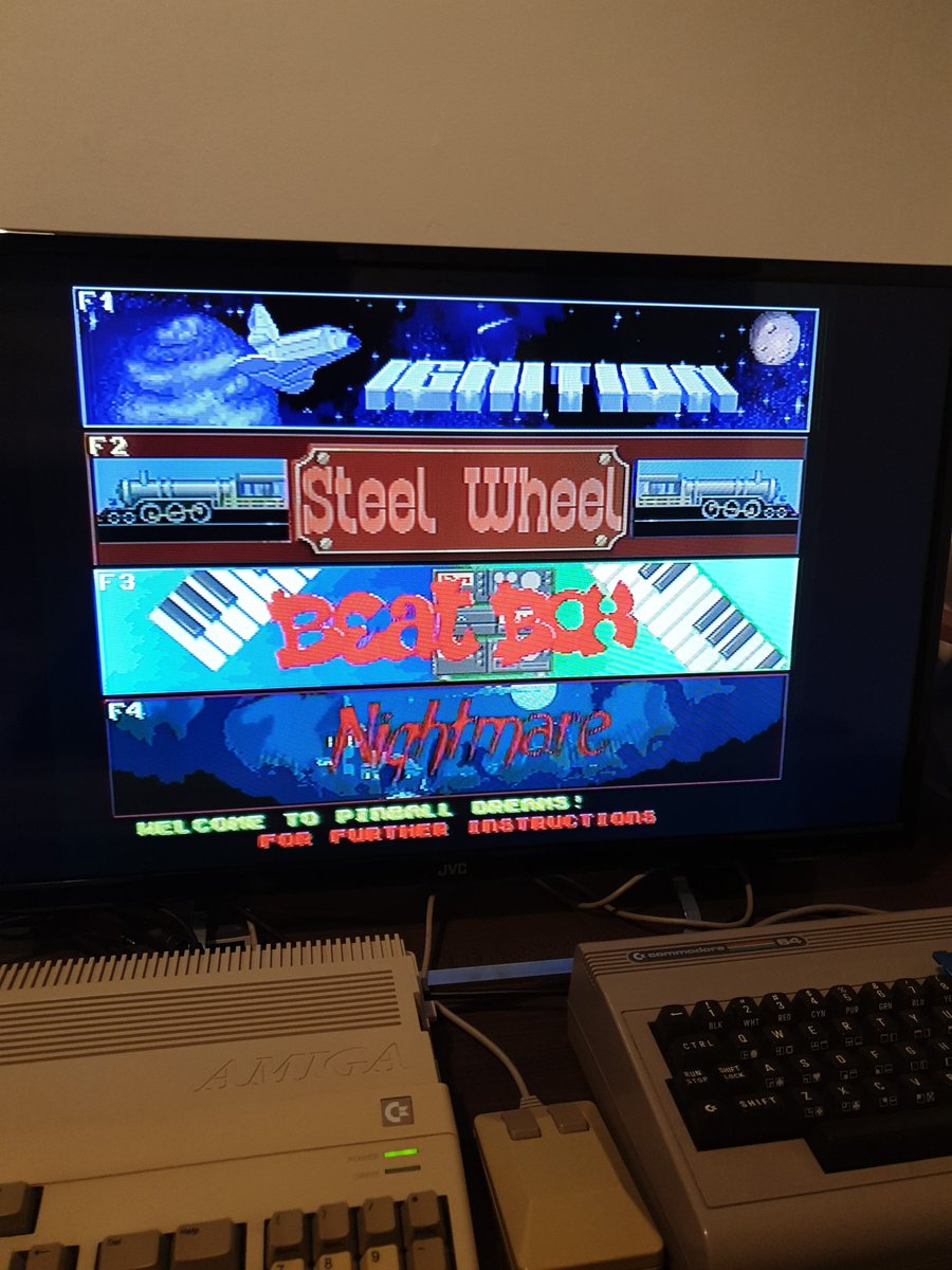 My latest favourite game on the Amiga-Pinball Dreams..just one more go...