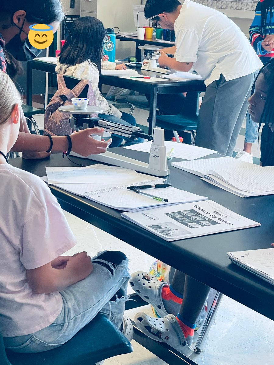kpwell's tweet photo. A great day of learning in 6th grade science Mr. Escobar’s room with students using the triple beam balance to measure mass.  Getting them geared up for density!!@CardiffColts @charter2005 @ScottRounds4 https://t.co/VAGJYMZCht