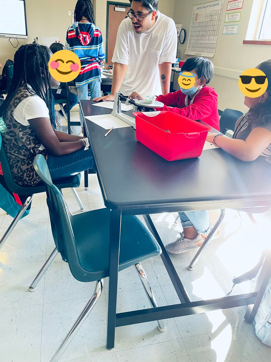 kpwell's tweet photo. A great day of learning in 6th grade science Mr. Escobar’s room with students using the triple beam balance to measure mass.  Getting them geared up for density!!@CardiffColts @charter2005 @ScottRounds4 https://t.co/VAGJYMZCht