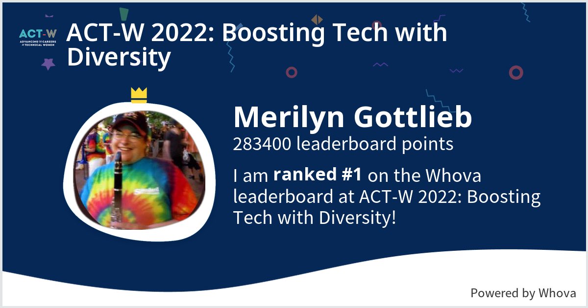 harborjournal's tweet image. I ranked #1 on the โฆ@WhovaSupportโฉ leaderboard at ACT-W 2022: Boosting Tech with Diversity! @ChickTechorg #actw2022 #boostingtechwithdiversity #chicktech - via #Whova event app