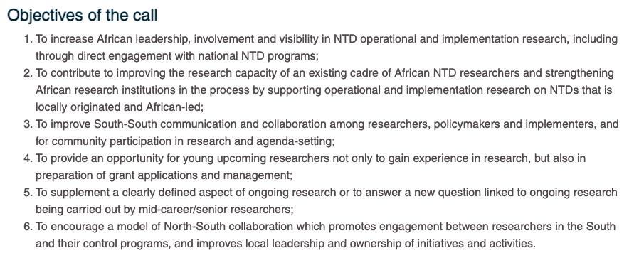 schisto_tom's tweet photo. Fantastic opportunity from @COR_NTD: small grants targeted at junior and senior researchers in Africa at the Masters or PhD level will provide grants ranging from USD 10k-30k USD. https://t.co/OKVuWLvjyD