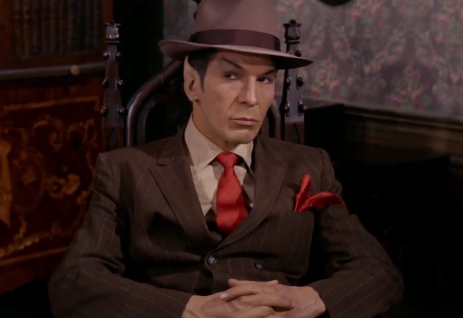 chekovsvwodka's tweet photo. Mafia Spock is my brain, it’s shaped like mafia Spock, you listen to it, it’s Mafia Spock 

#StarTrekArt #Spock #SpockArt #Spirk https://t.co/lLB6ARVnWZ