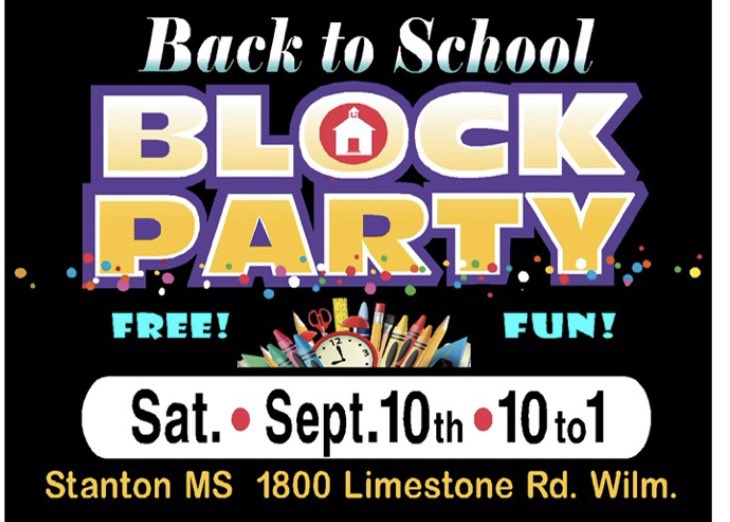 Count down!! See ya at the Block Party 🎉 Saturday, September 10th 10-1 at Stanton Middle School!