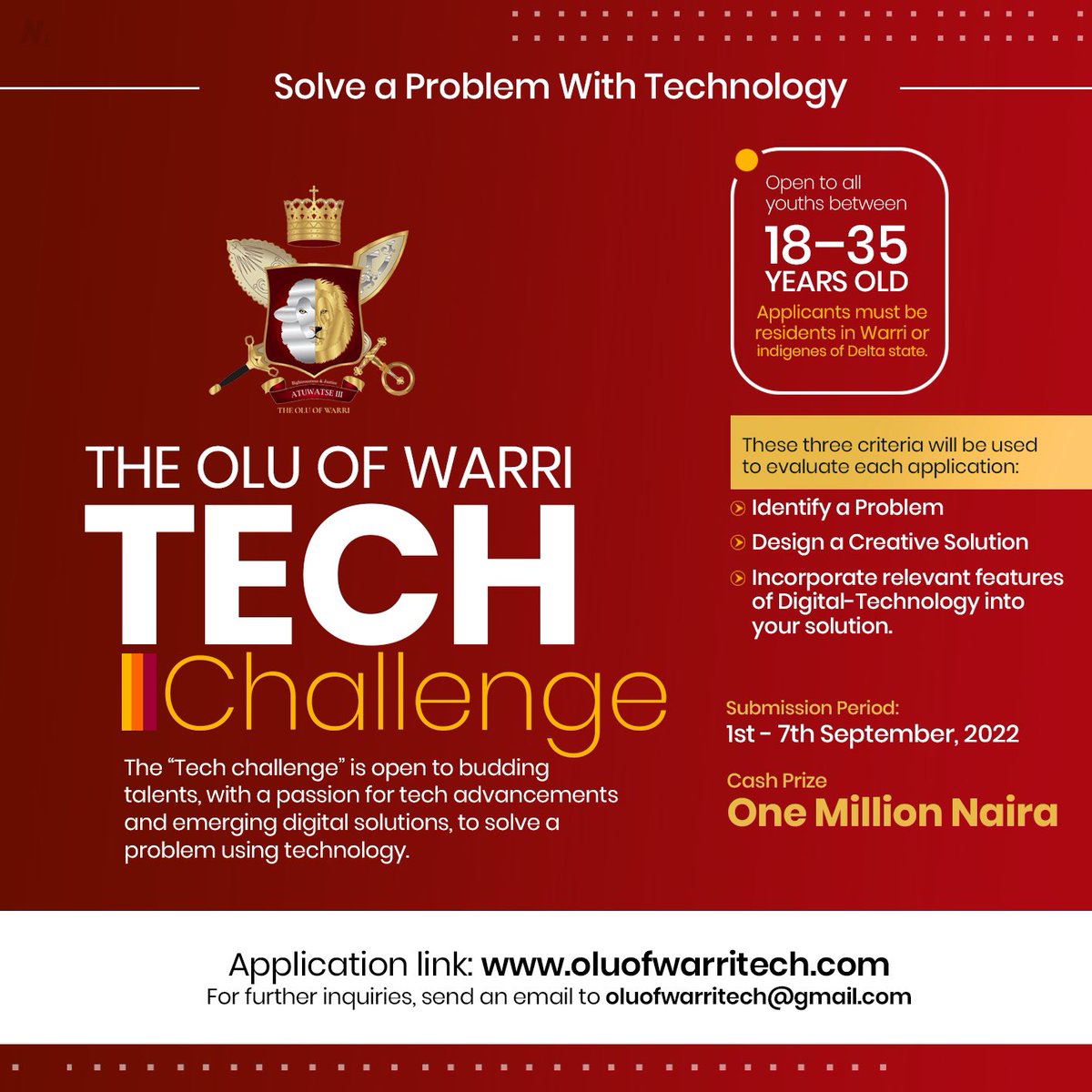 Omilola's tweet photo. You can win N1million . Apply on https://t.co/LqWCpCQLRh https://t.co/wPd3oZc42Z