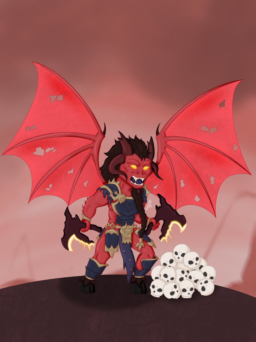TheraWillow's tweet photo. Commission I did for someone who wanted a Chibi Bloodthirster from Warhammer. I don’t play the game, but they seem to like it. Enjoy! #bloodthirster #warhammer40000 #chibiart #chibi #art #procreate #procreateart #digitalart #fanart #artistsontwitter #commission #commissionart https://t.co/lhBi1fBylX
