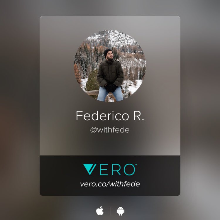 Join me on VERO.
vero.co/withfede