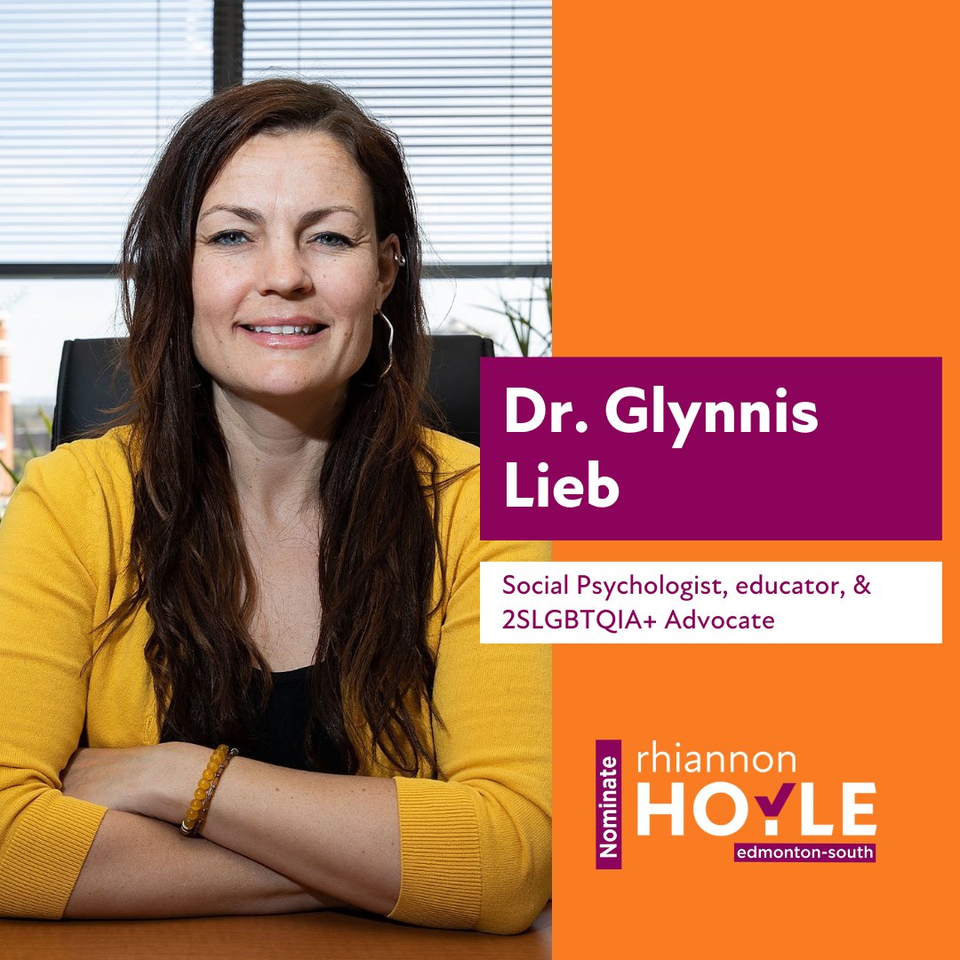 RhiHoyleYEG's tweet photo. "[Rhiannon] has dedicated her life to making this riding a place where families can grow and thrive."

Thankful for this endorsement from Dr. Glynnis Lieb (@GlynnisYeg), a #yeg-based Social Psychologist, educator, and 2SLGBTQIA+ Advocate.  #yegSouth #abpoli #ableg https://t.co/AtmHSmU7ph
