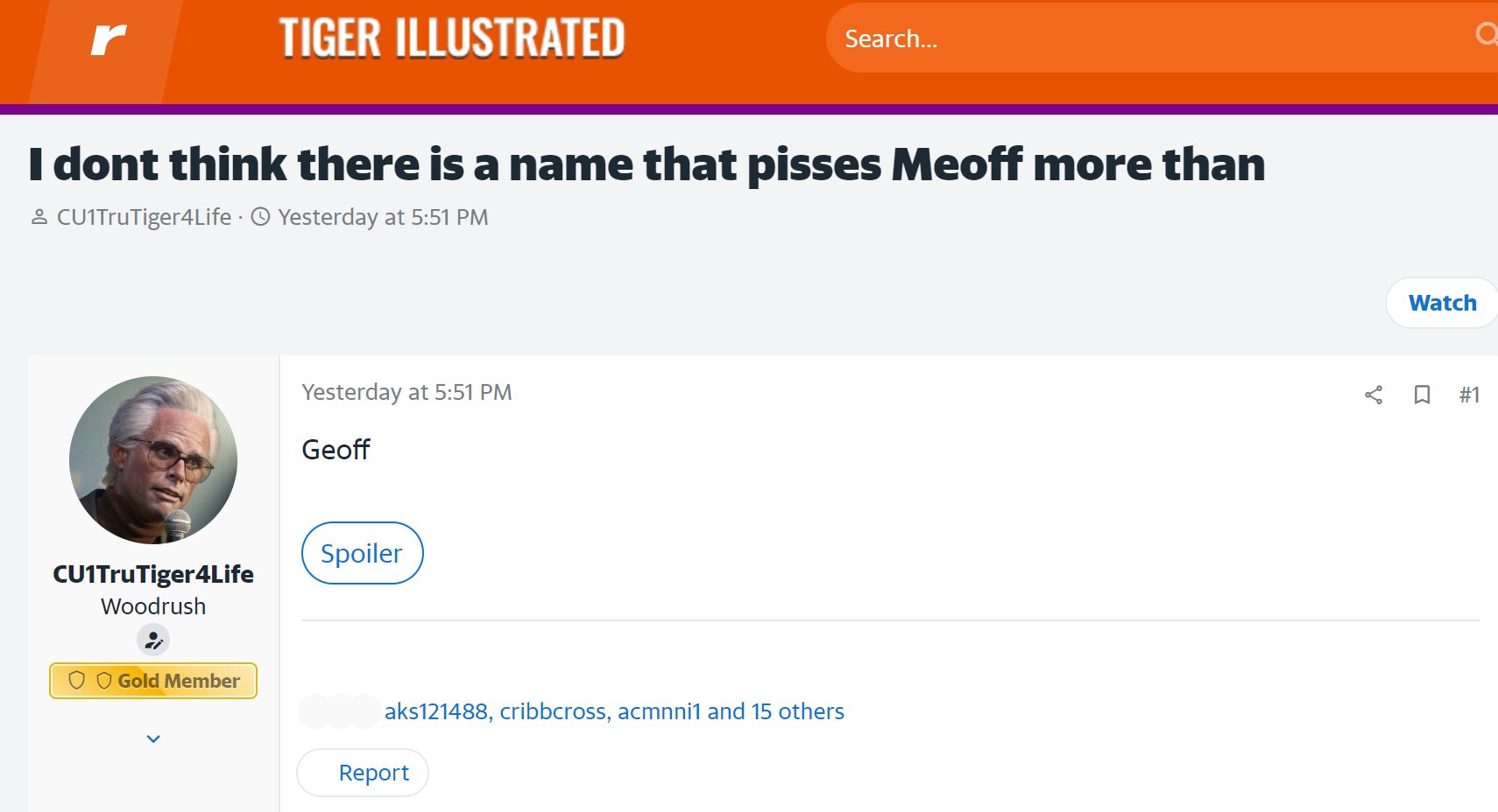 Message Board Geniuses on Twitter "Nothing upsets this Clemson fan
