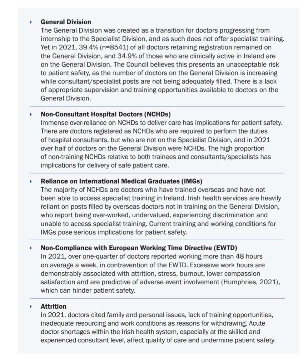 ๐ป๐ฃ ๐๐๐๐ ๐๐๐ ๐๐ก๐ค๐ ๐ (@eastcorkclinsoc) on Twitter photo So we need 42% more Consultants.
Same for GPs.
Half our NCHDs in non-training roles.
Morale tanking.
Grads voting with their feet.
Not a great outlook is it?
<a href="/HSELive/">HSE Ireland</a> <a href="/whw_hr/">HSE Workplace Health & Wellbeing</a> <a href="/roinnslainte/">Department of Health</a> <a href="/IMO_IRL/">Irish Medical Organisation</a> <a href="/IHCA_IE/">IHCA</a> So we need 42% more Consultants.
Same for GPs.
Half our NCHDs in non-training roles.
Morale tanking.
Grads voting with their feet.
Not a great outlook is it?
<a href="/HSELive/">HSE Ireland</a> <a href="/whw_hr/">HSE Workplace Health & Wellbeing</a> <a href="/roinnslainte/">Department of Health</a> <a href="/IMO_IRL/">Irish Medical Organisation</a> <a href="/IHCA_IE/">IHCA</a>