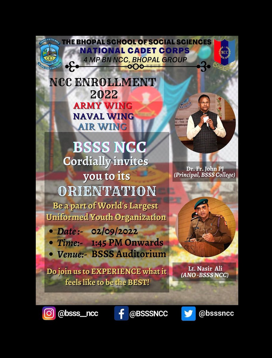 bsssncc's tweet photo. Again the same question but different year !
Do You Have It In You?
Lets find out...
BSSS NCC Enrollments for session 2022-23.
#highjosh #JaiHind #NCC https://t.co/paGOWTDG92