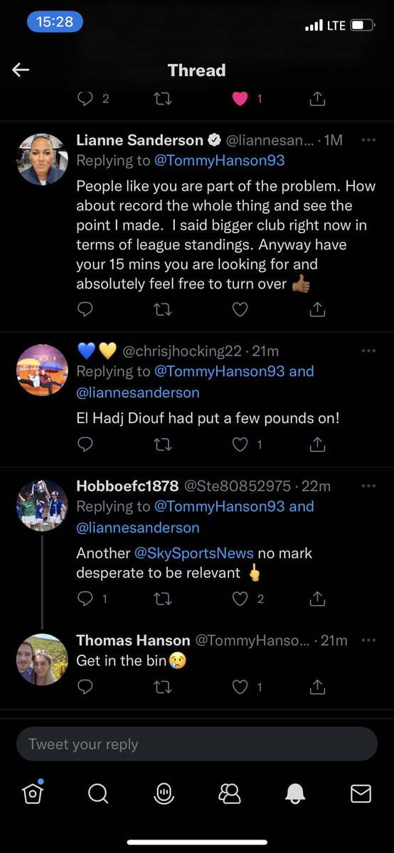 liannesanderson's tweet photo. These are just a few from today. There’s more nice ones than mean. But enough is enough. This is Just to much now.  I’m also human. Feel free to disagree with me and my opinions. I’ve always said that but this platform no longer serves me any person. So taking a break from it ✌🏾 https://t.co/wsrVqNs5Na