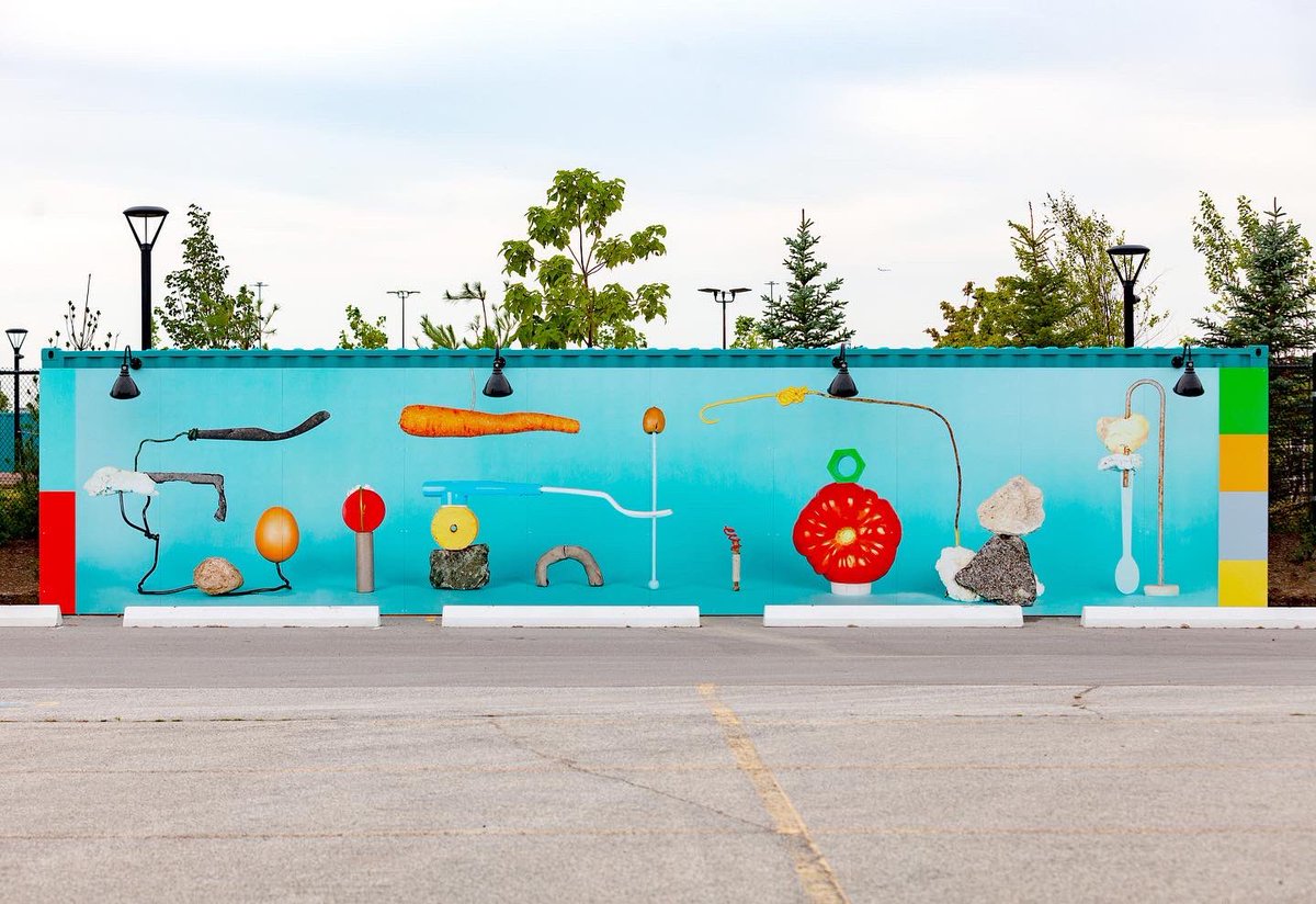 Big photo I made on display in a parking lot in between an ikea and a Dave and busters