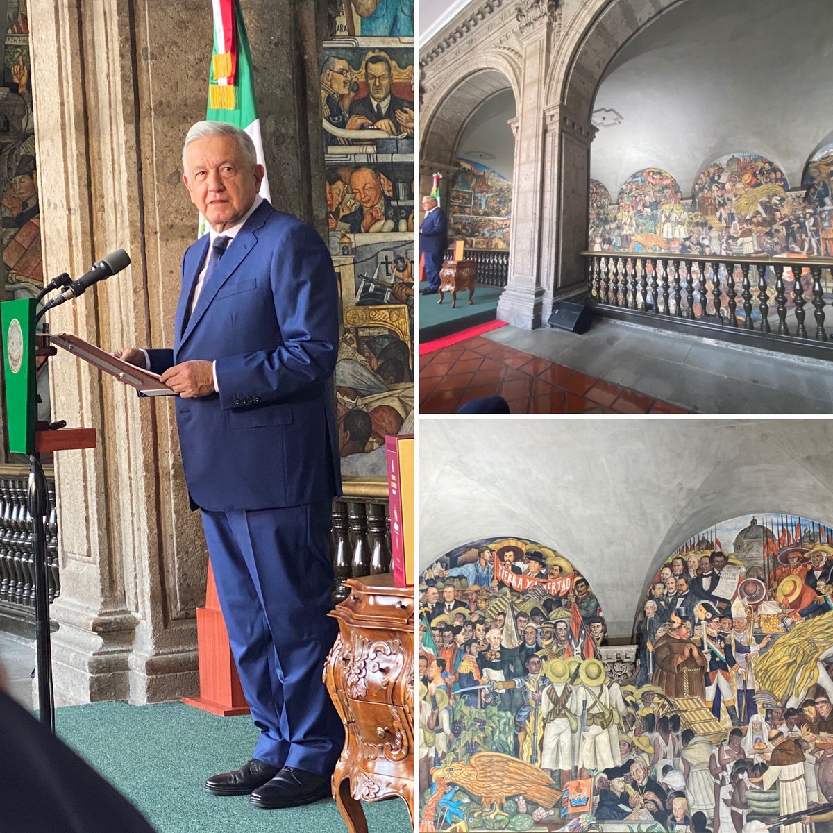 Inicia el 4to. Informe de <a href="/GobiernoMX/">Gobierno de México</a> del presidente <a href="/lopezobrador_/">Andrés Manuel</a>  🇲🇽  en el interior del Palacio Nacional .