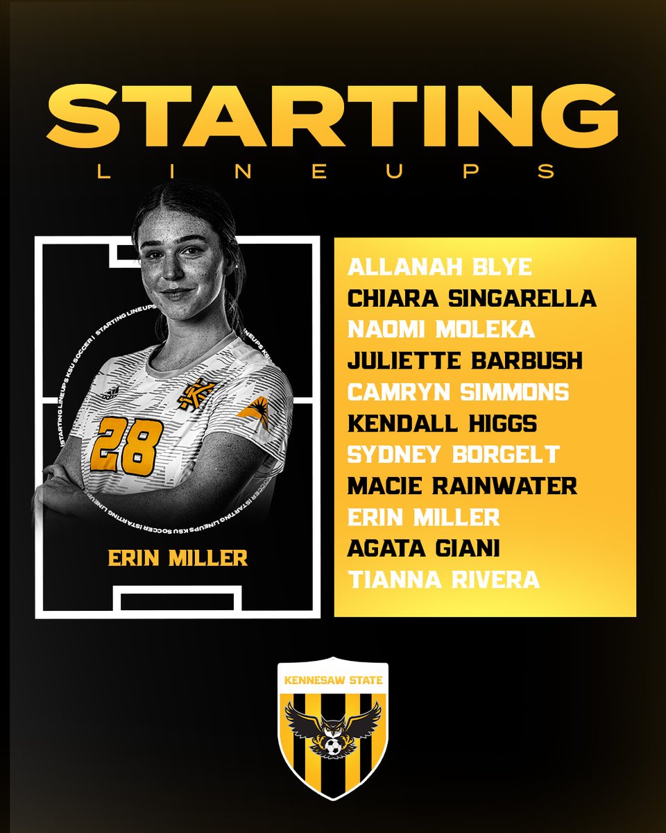 KSUOwlsWSOC's tweet photo. Starting 11 at Presbyterian! Follow the match below ⬇️

📺 https://t.co/janctC0iAF
📊 https://t.co/rAj9EFmePP

#Relentle22 | #OneKS 🦉⚽️ https://t.co/vxfB26pgnc